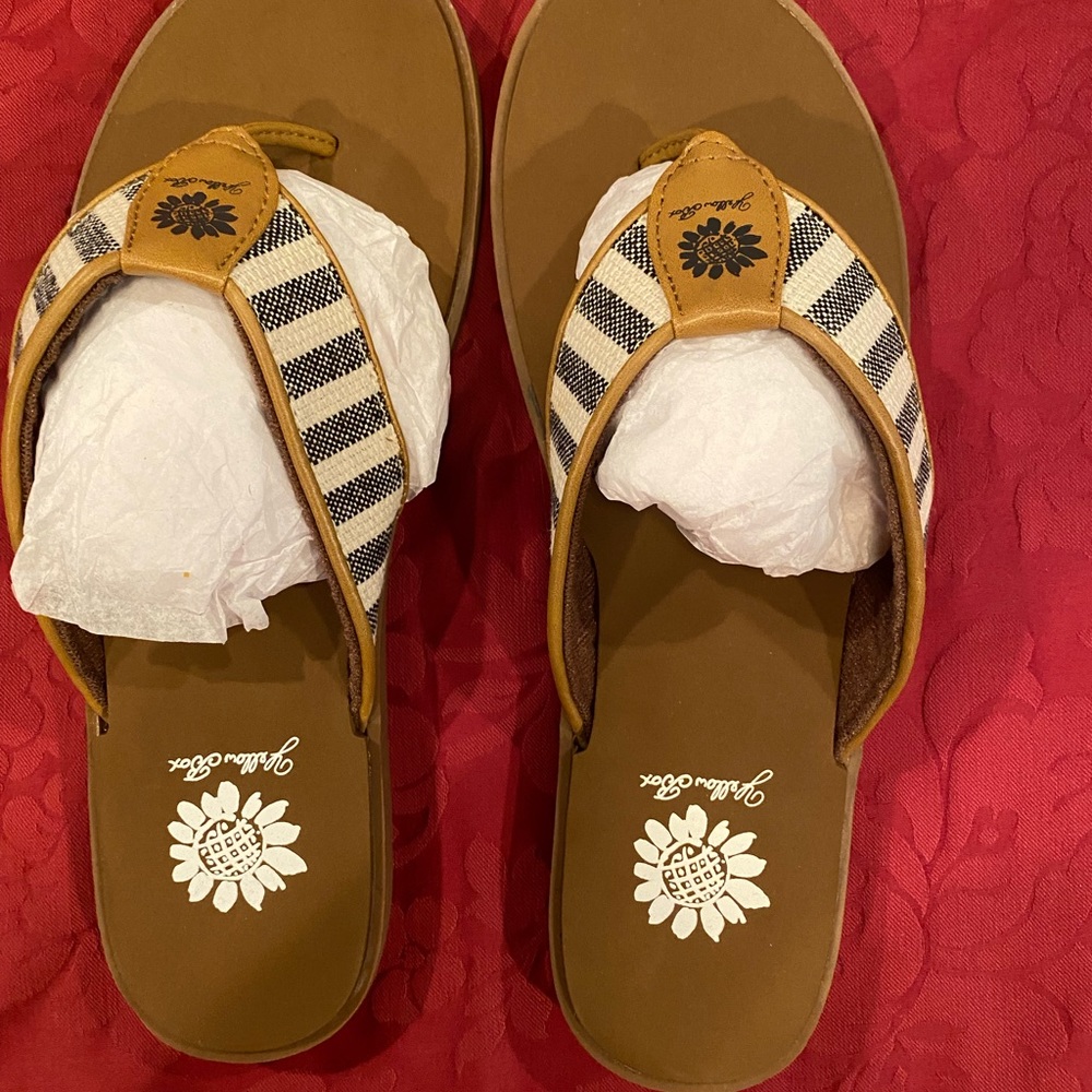New in Box—Yellow Box Flip Flops